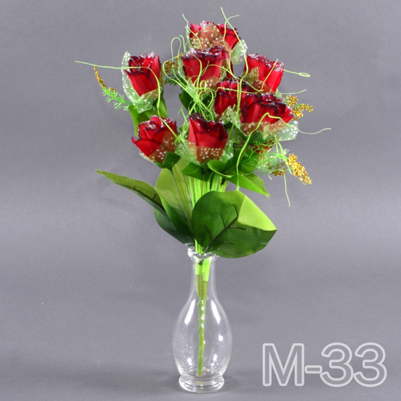 М - 33/9 роза с травкой